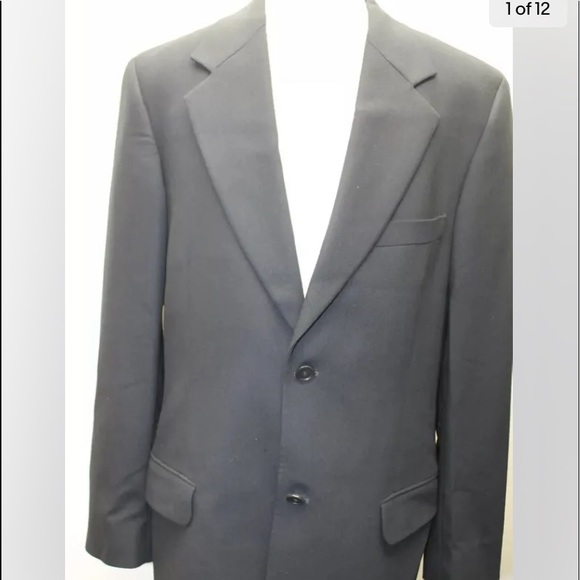 DKNY Men Blazer Black 40R Wool Italian Fabric Made In Hungary 2 Buttons - Picture 11 of 13